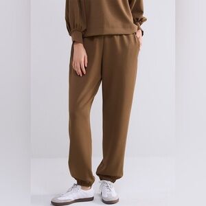 Jogger pants washed modal scuba olive